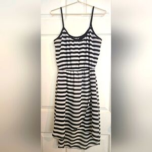 Indulge Black and White Stripe High Low Tank Top Sundress